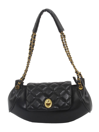 Blue Suede Quilted Detail Handbag