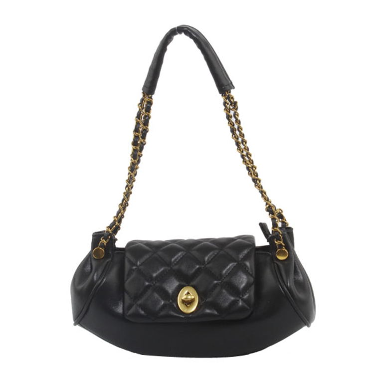 Blue Suede Quilted Detail Handbag