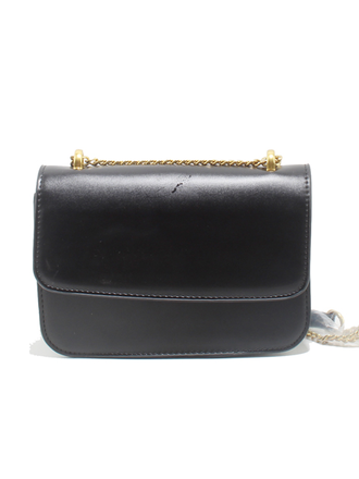 Blue Suede Structured Crossbody Bag