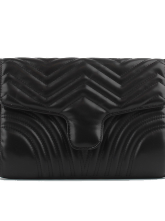 Blue Suede Quilted Detail Clutch