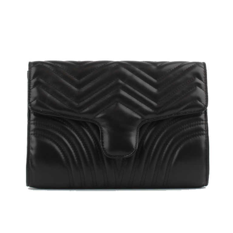 Blue Suede Quilted Detail Clutch