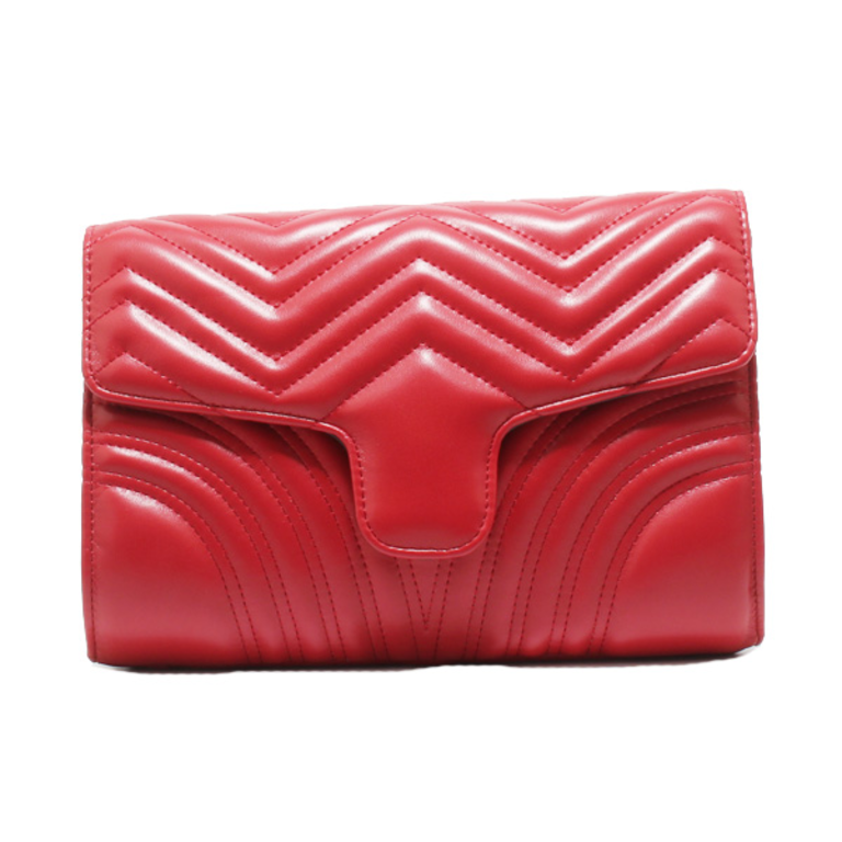 Blue Suede Quilted Detail Clutch