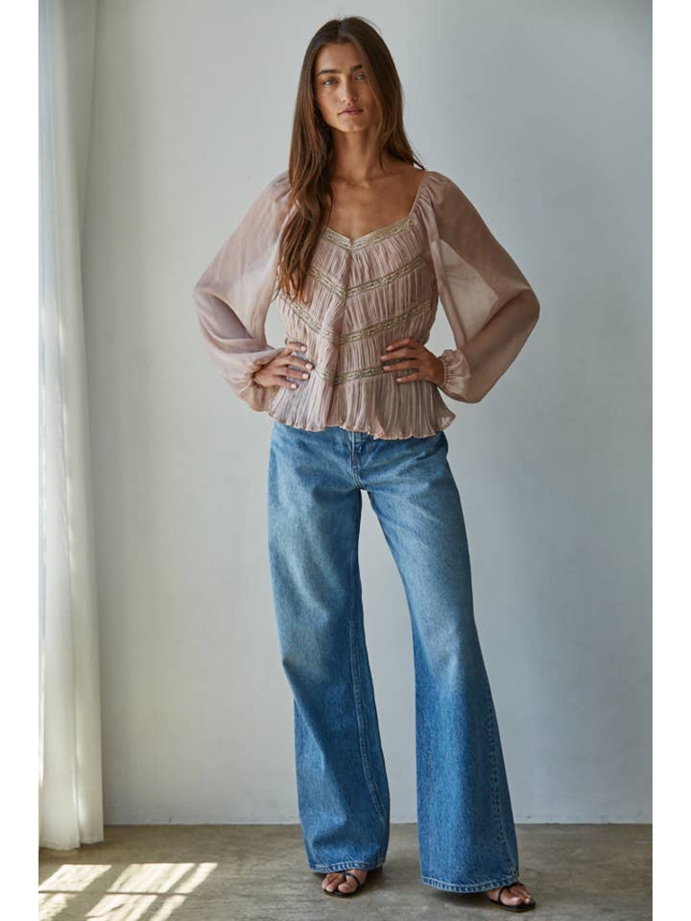 By Together Pintuck Pleated Blouse