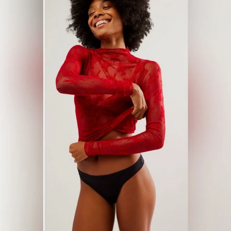 Free People Free People Lady Lux Layering Top in Racer Red size Small