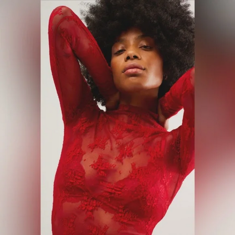 Free People Free People Lady Lux Layering Top in Racer Red size Small