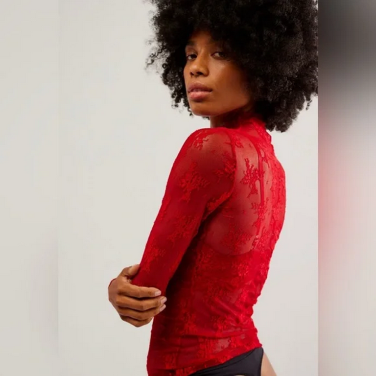 Free People Free People Lady Lux Layering Top in Racer Red size Small