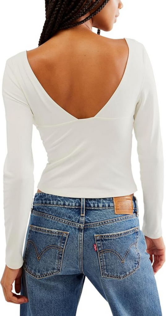 Free People Free People Duo Corset Long-Sleeve Cami IVORY LARGE