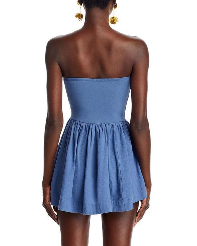 Free People Free People Onda Drop Waist Mini Dress in Dark Denim size Large