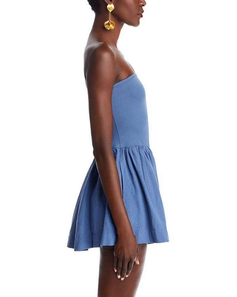 Free People Free People Onda Drop Waist Mini Dress in Dark Denim size Large