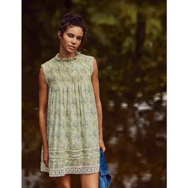 Free People Free People Shea Babydoll Dress in Undersea Combo Small