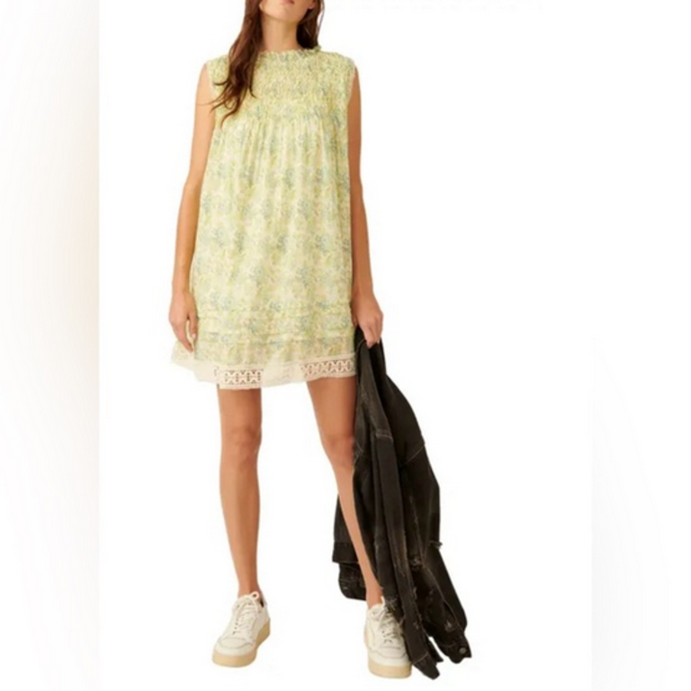 Free People Free People Shea Babydoll Dress in Undersea Combo Small