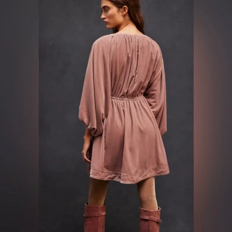 Free People Free People Portia Velvet Mini Dress Winter Bloom MEDIUM