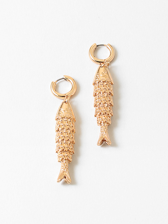 Blue Suede Jewels Sardine Huggie Earrings