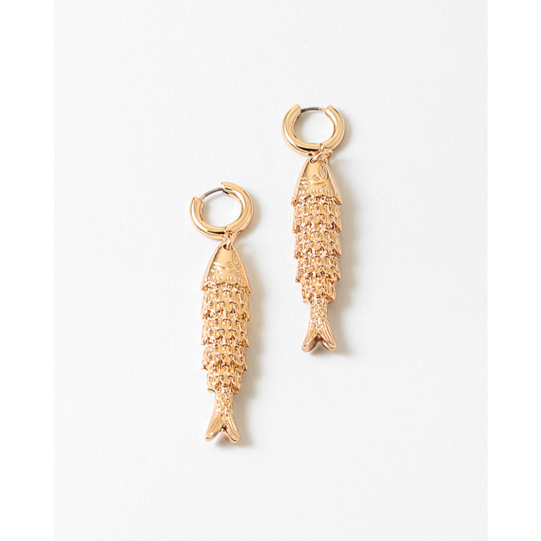 Blue Suede Jewels Sardine Huggie Earrings from Blue Suede Jewels