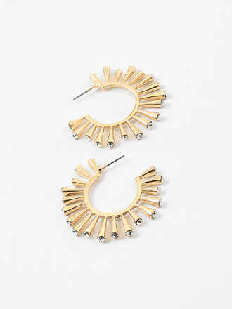 Blue Suede Jewels Retro Sputnik Hoop Earrings