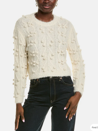 Frame FRAME Popcorn Pullover Sweater in White