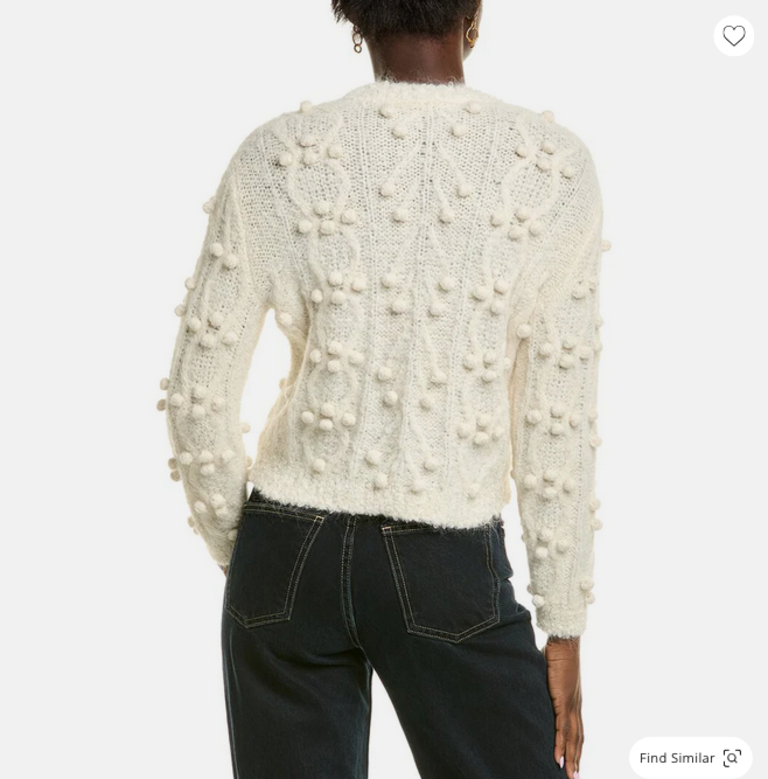 Frame FRAME Popcorn Pullover Sweater in White