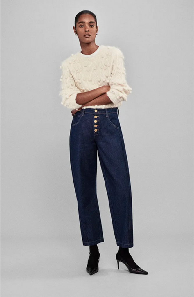 Frame FRAME Popcorn Pullover Sweater in White