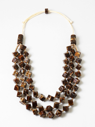 Blue Suede Jewels Resin Statement Necklace