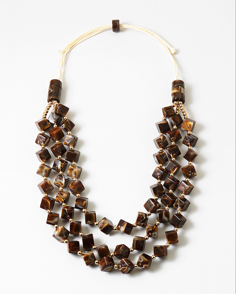 Blue Suede Jewels Resin Statement Necklace