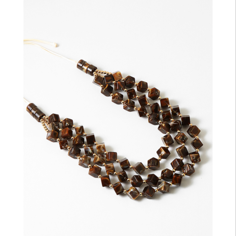 Blue Suede Jewels Resin Statement Necklace