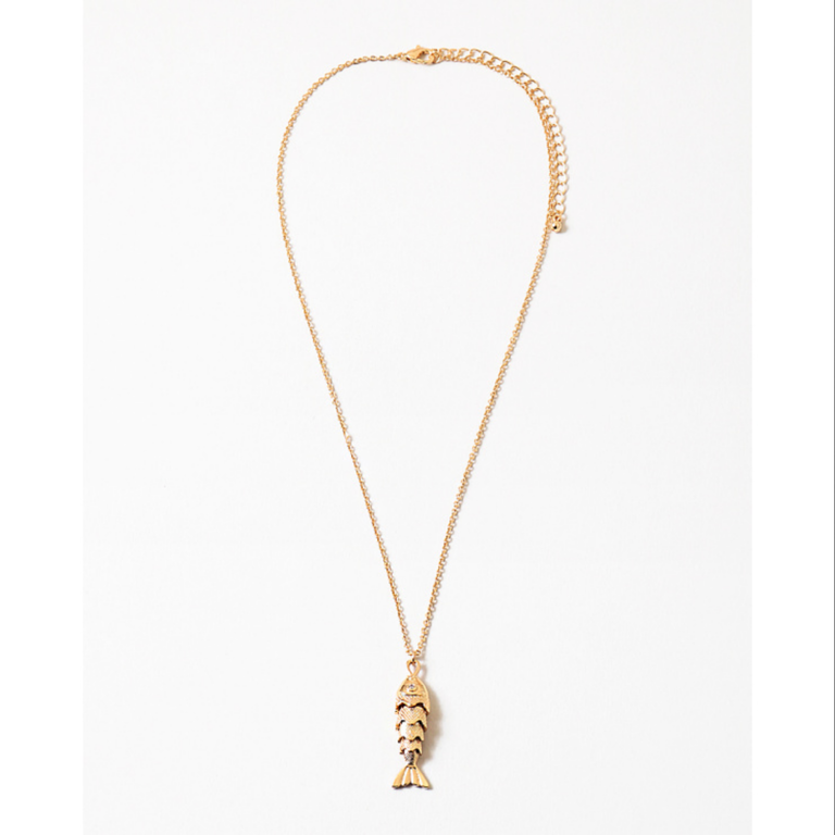 Blue Suede Jewels Fish Pendant Necklace