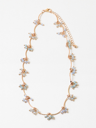 Blue Suede Jewels Delicate Beaded Necklcae