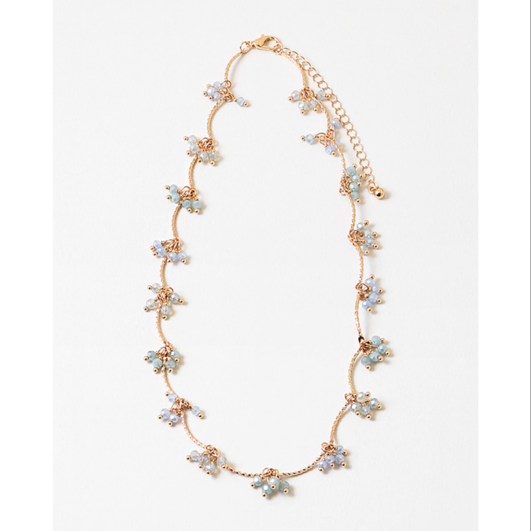 Blue Suede Jewels Delicate Beaded Necklcae