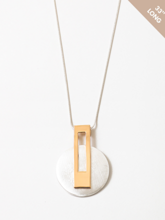 Blue Sky Long Mixed Metal Necklace