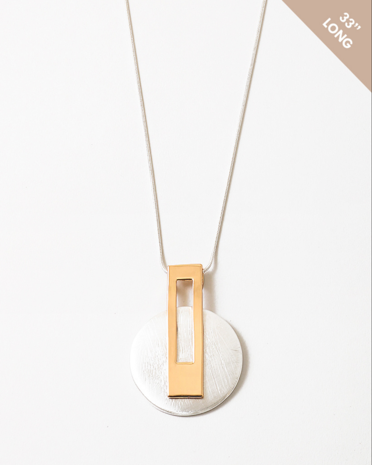 Blue Sky Long Mixed Metal Necklace