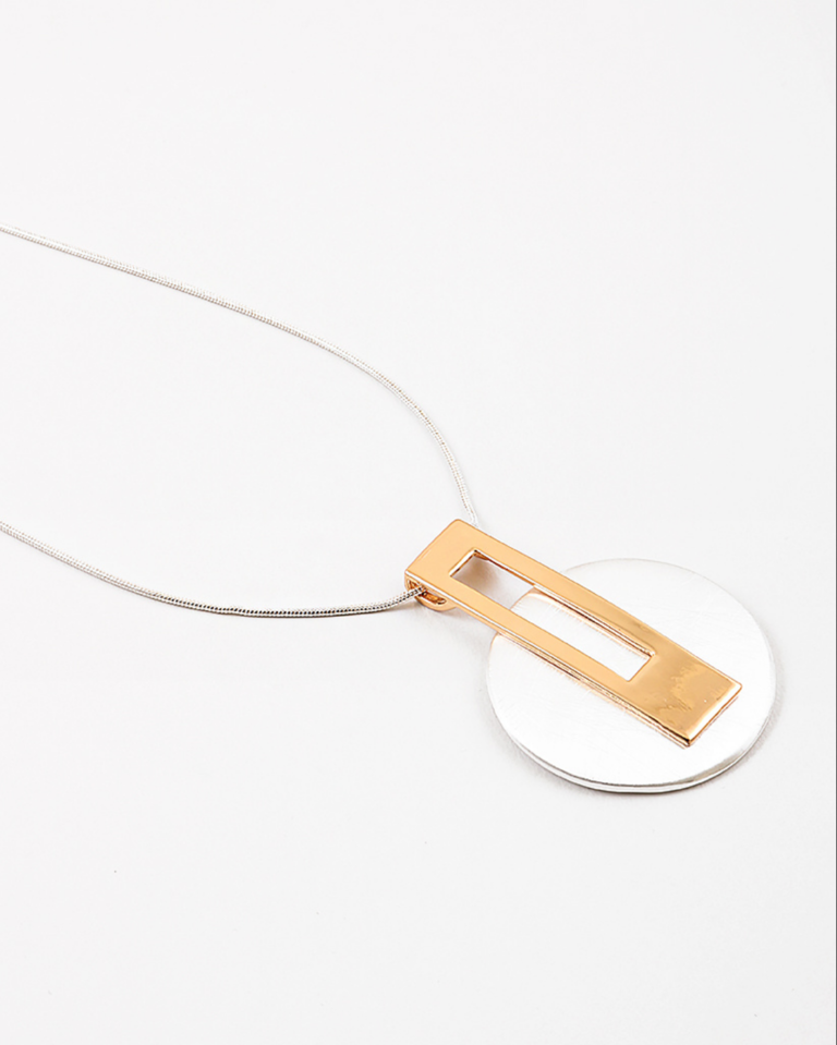 Blue Sky Long Mixed Metal Necklace