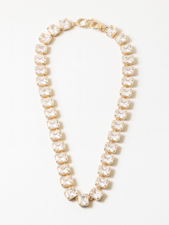 Blue Suede Jewels Cubic Zirconia Statement Necklace