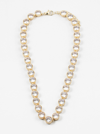 Blue Suede Jewels Round Cubic Zirconia Statement Necklace