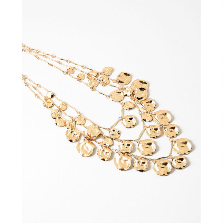 Blue Suede Jewels Multi-Strand Molten Disc Necklace Set