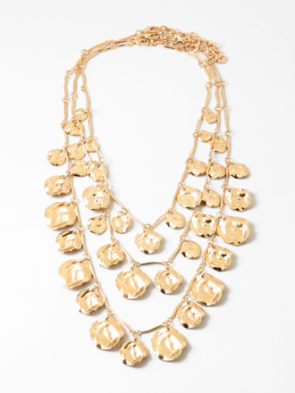 Blue Suede Jewels Multi-Strand Molten Disc Necklace Set