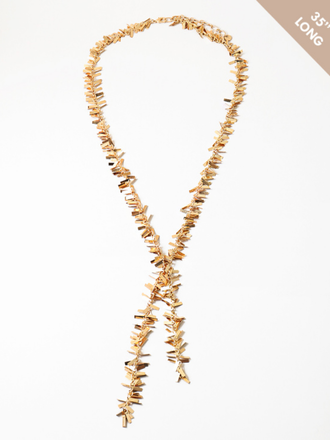 Blue Suede Jewels Boho Fringe Y Necklace