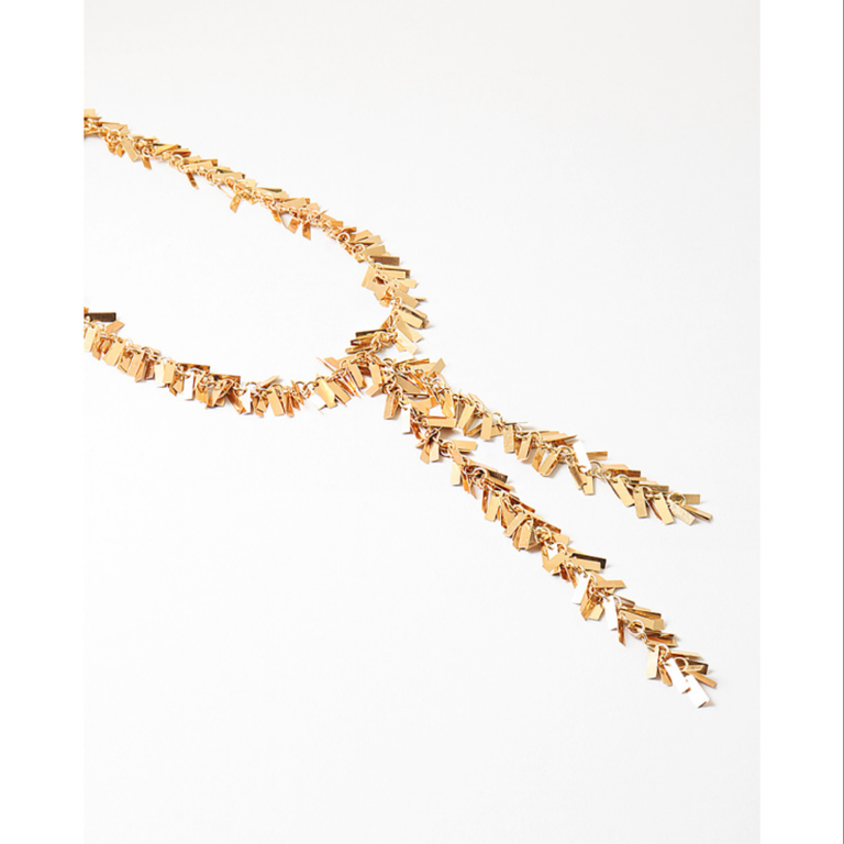 Blue Suede Jewels Boho Fringe Y Necklace