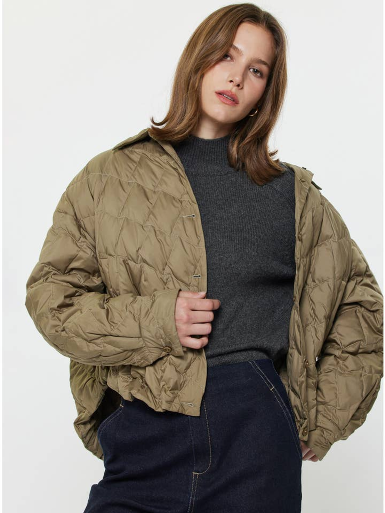 Current Air Quilted Duck Down Crop Jacket