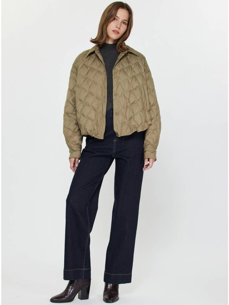 Current Air Quilted Duck Down Crop Jacket