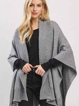 Blue Suede Open Front Shawl Collar 3/4 Sleeve Sweater Blue Suede Open Front Shawl Collar 3/4 Sleeve Sweater