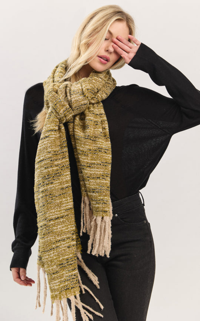Blue Suede Super Soft Multi-Toned Fringe Scarf