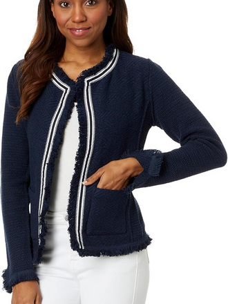 Nic + Zoe Nic + Zoe Ribbon Trimmed Blazer in Dark Indigo