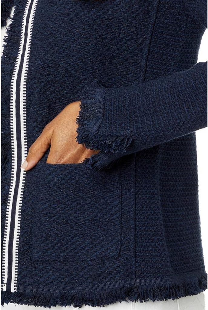 Nic + Zoe Nic + Zoe Ribbon Trimmed Blazer in Dark Indigo