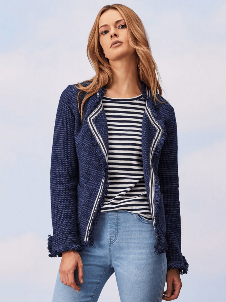 Nic + Zoe Nic + Zoe Ribbon Trimmed Blazer in Dark Indigo