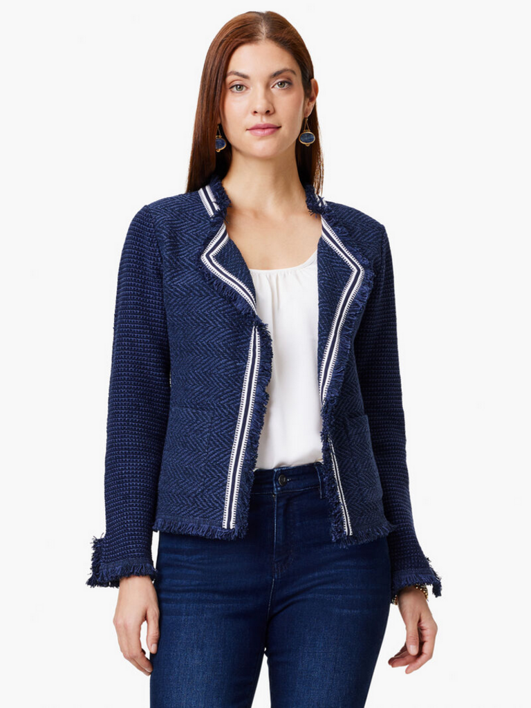 Nic + Zoe Nic + Zoe Ribbon Trimmed Blazer in Dark Indigo