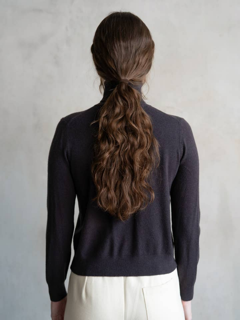 Elle Grey Classic Fit Turtleneck Sweater