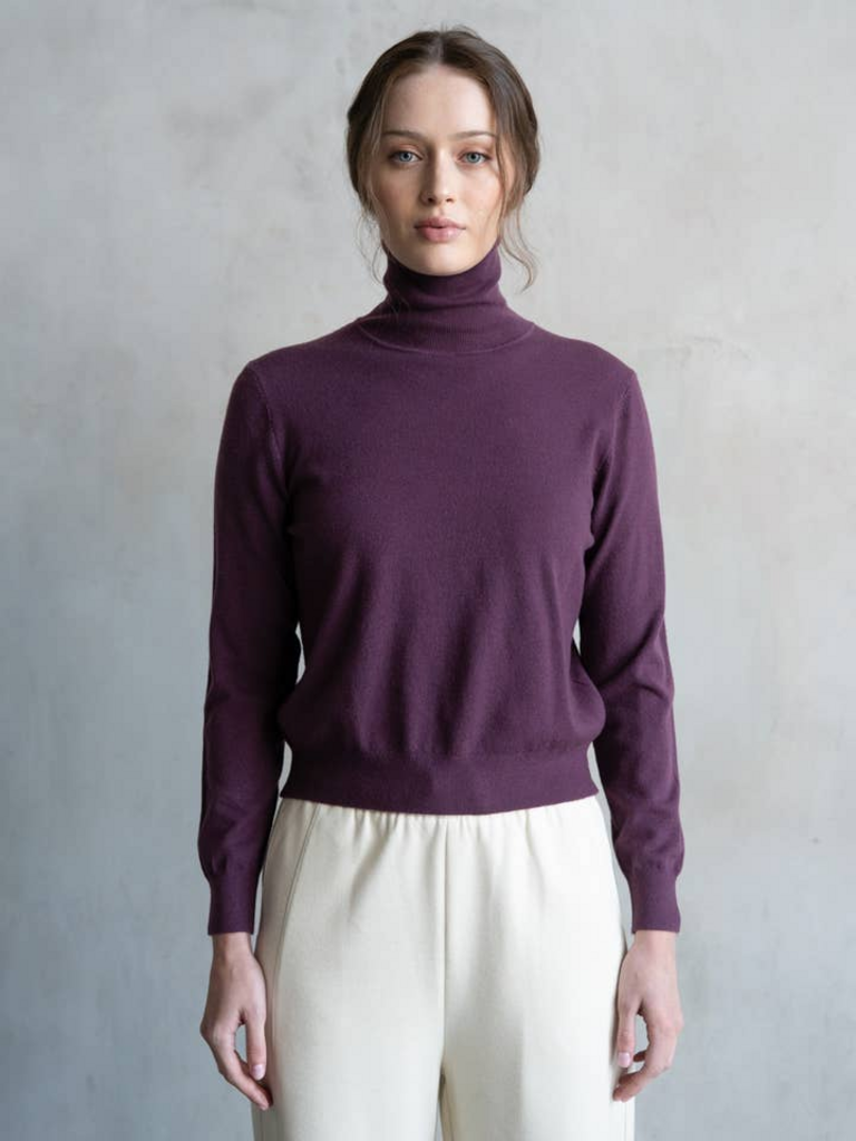 Elle Grey Classic Fit Turtleneck Sweater