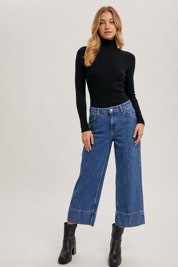 Bluivy Essential Rib Turtle Neck Pullover