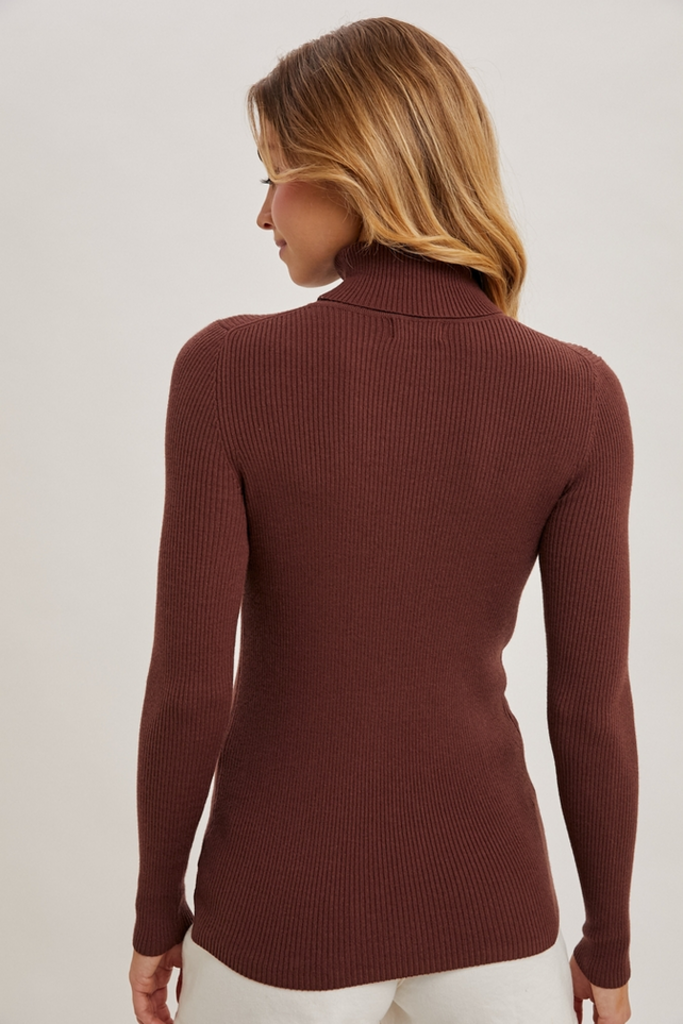 Bluivy Essential Rib Turtle Neck Pullover