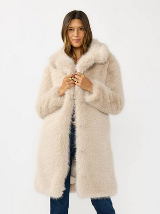 Love Stitch Plush Longline Faux Fur Coat Love Stitch Plush Longline Faux Fur Coat